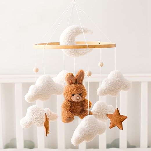 let's make Crib Mobile Bear Cloud Nursery Decor
