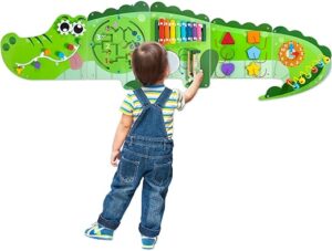 Batlofty Crocodile Activity Wall Panels, Sensory Educational Board