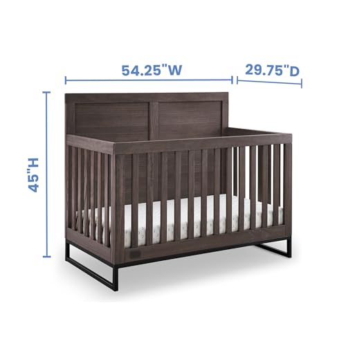Delta Children Foundry 6-in-1 Convertible Crib, Rustic Grey - Image 5