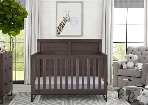 Delta Children Foundry 6-in-1 Convertible Crib, Rustic Grey - Image 2