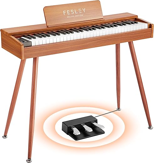 Fesley Digital Piano With 61 Keys, Hammer Action