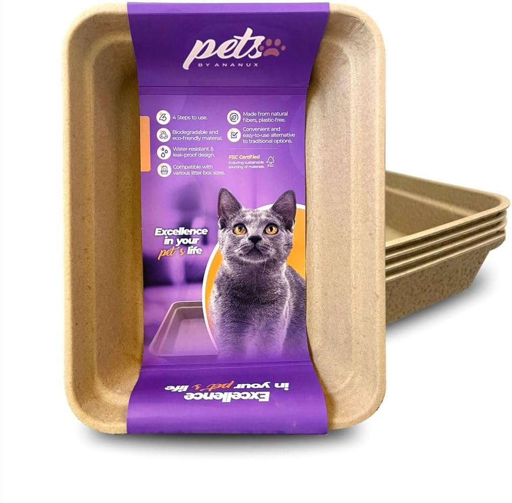 pets BY ANANUX Disposable Cat Litter Box - Large (17"x13"x4")