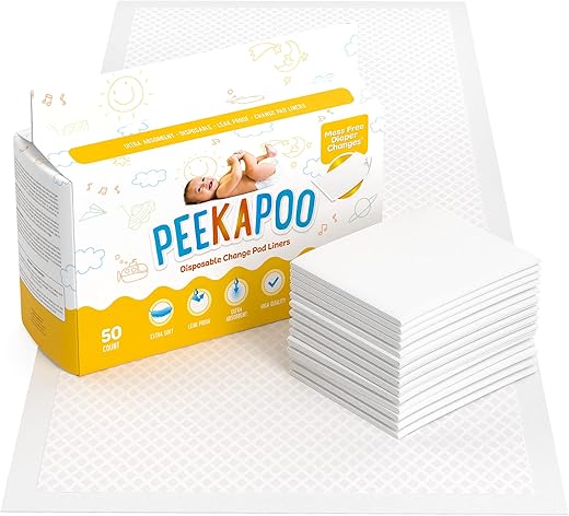 Peekapoo Disposable Changing Pad Liners (50 Pack)