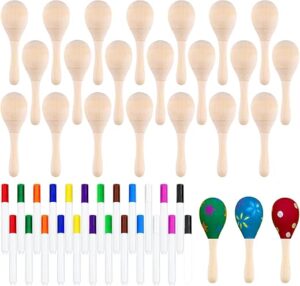 Morcheiong DIY Mini Wooden Maracas for Kids