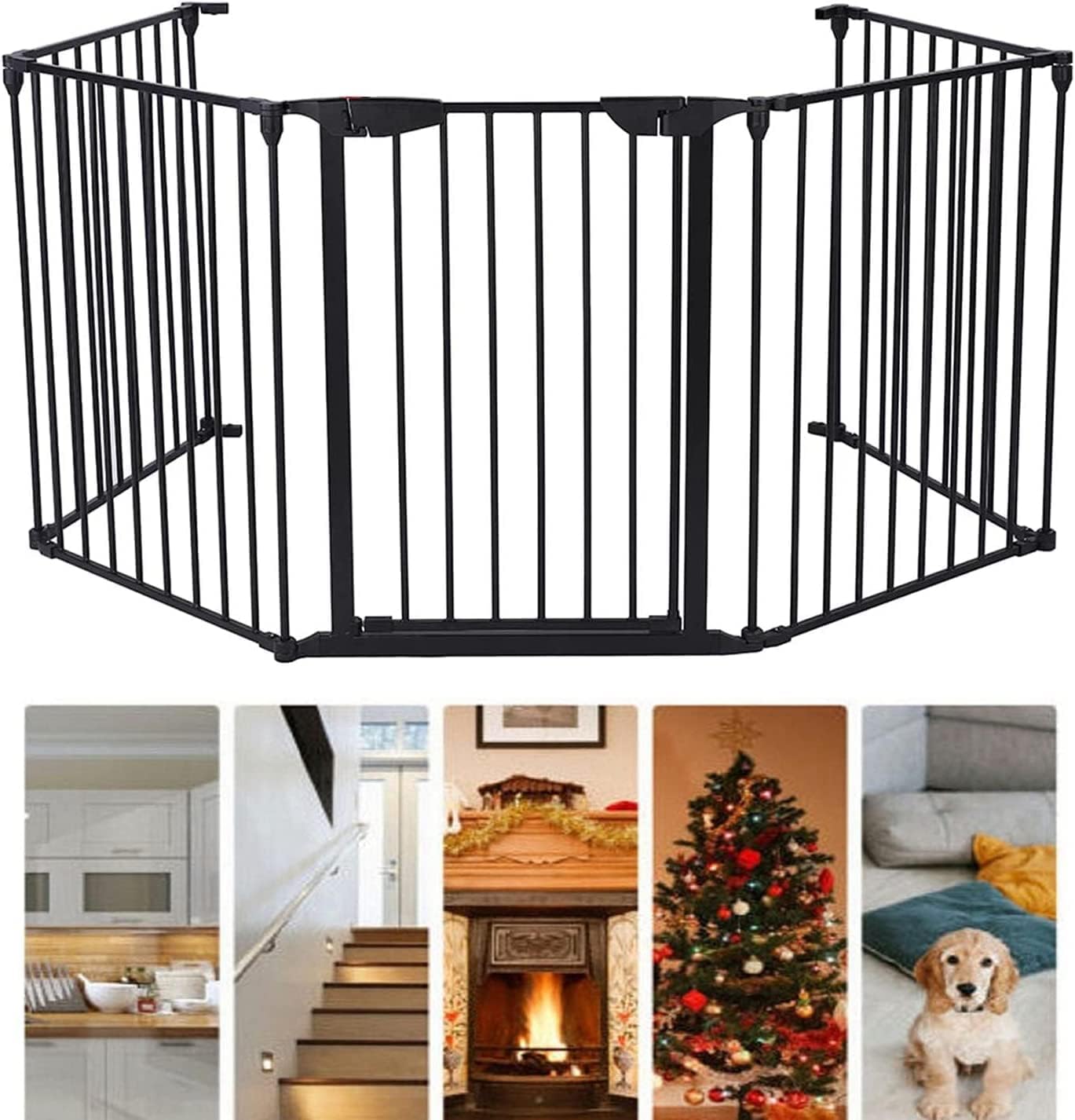 MYOYAY Dog Gate 5 Panel 118" Wide