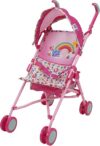 Baby Alive Doll Stroller – Pink & Rainbow, Fits Dolls Up to 24