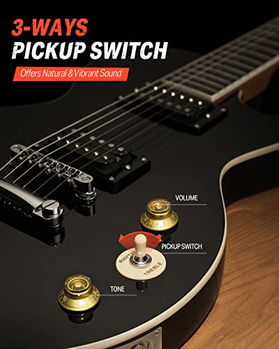 Donner Electric Guitar LP Solid Body, DLP-124B - Image 3