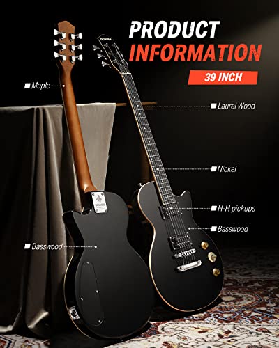 Donner Electric Guitar LP Solid Body, DLP-124B - Image 4