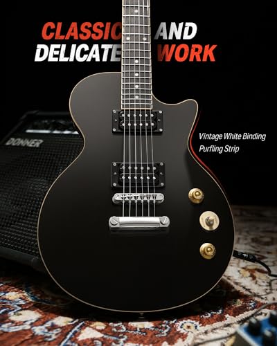 Donner Electric Guitar LP Solid Body, DLP-124B - Image 5
