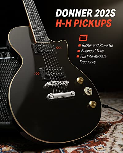 Donner Electric Guitar LP Solid Body, DLP-124B - Image 2