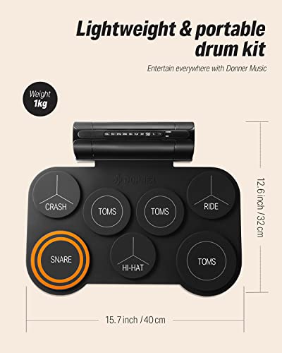 Donner Electronic Drum Set, 7 Pads, Built-in Speaker - Image 5