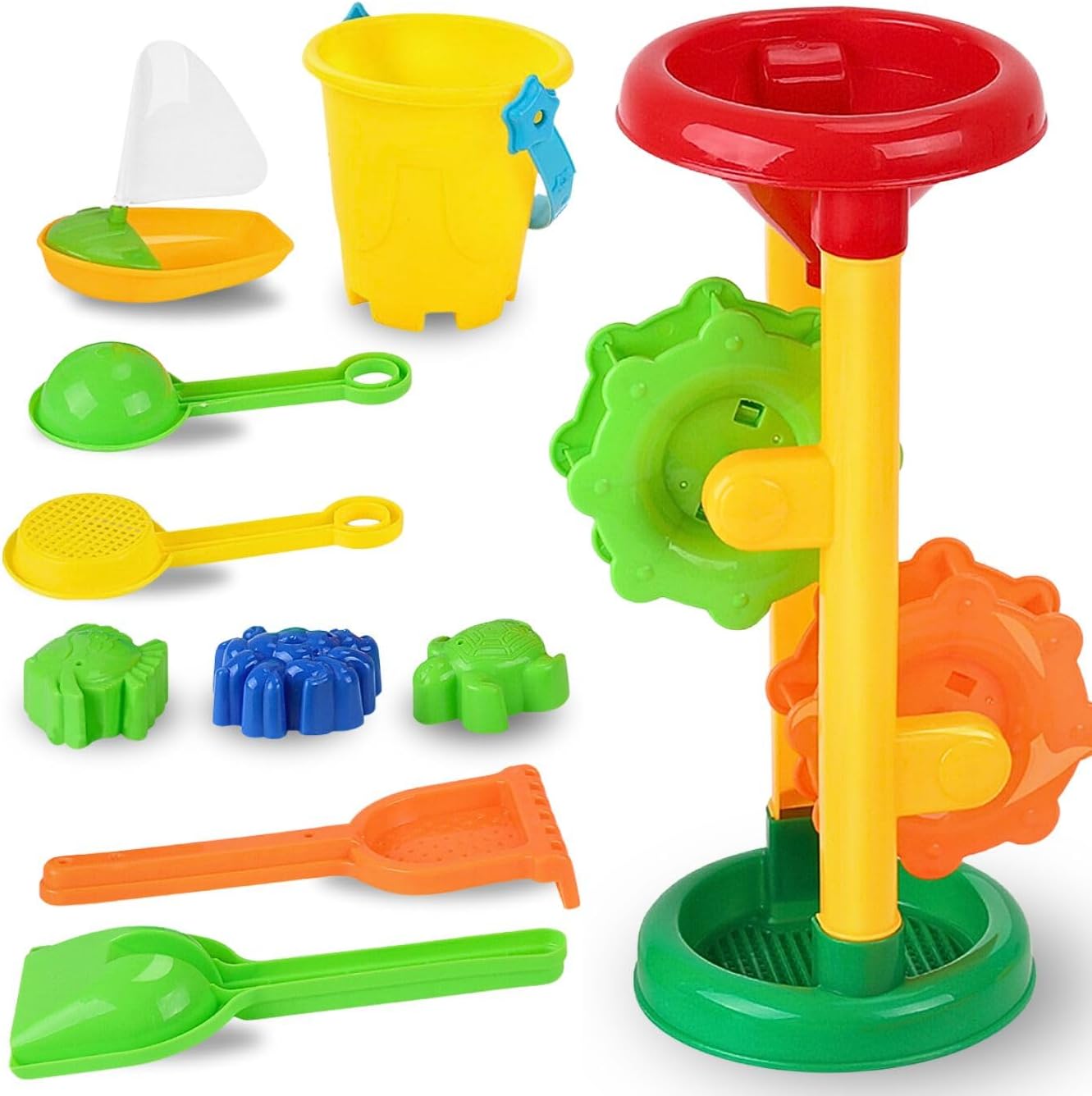 Liberty Imports Double Sand & Water Wheel Tower Set