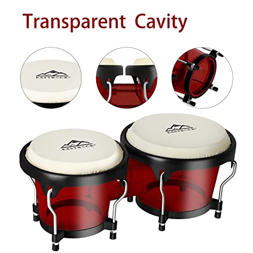 EASTROCK Bongo Drums Set with Tuning Wrench - Image 2