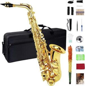 meperg Eb Alto Saxophone For Beginners, Gold