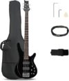 Ktaxon Electric Bass Guitar, Full Size Kit (Upgraded Black)