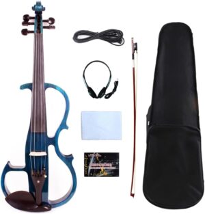 WUQIMUSC Electric Viola 16 Inch EL8 (Blue-5 String)