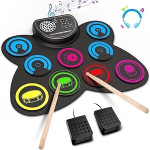 EKEMOND Electronic Drum Set, 9-Pads Roll-Up