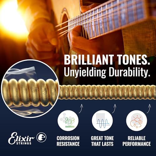 Elixir Acoustic Guitar Strings, Phosphor Bronze, Light 12-53 - Image 3