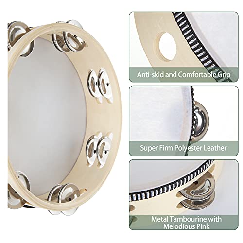 EOEXN 3 Pack 8 Inch Hand Held Tambourine - Image 4