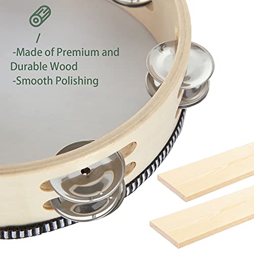 EOEXN 3 Pack 8 Inch Hand Held Tambourine - Image 5