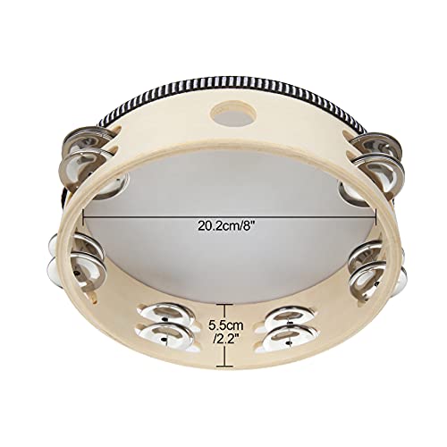 EOEXN 3 Pack 8 Inch Hand Held Tambourine - Image 2