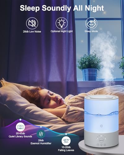 esemoil Humidifiers For Bedroom, Large Room, 2.5L - Image 4