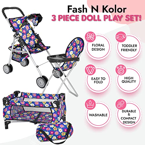 fash n kolor Doll 3 Piece Play Set Accessories - Image 2