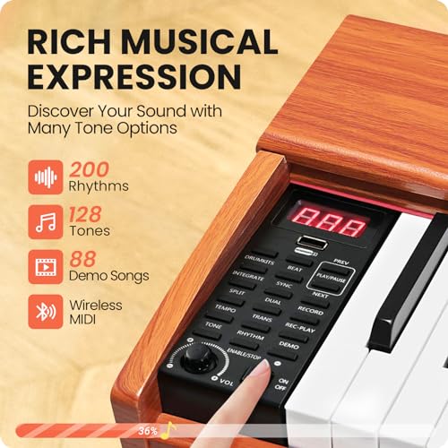 Fesley Digital Piano 88 Key Weighted Keyboard - Image 3