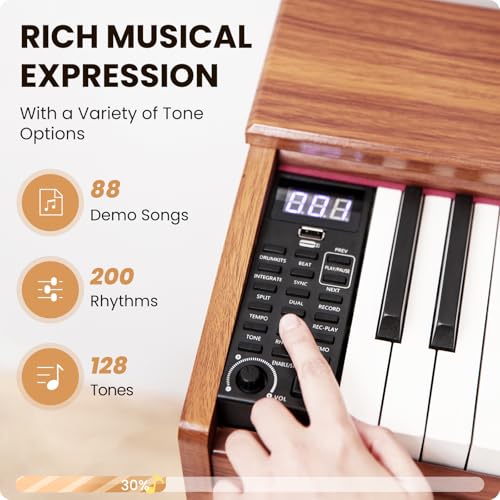 Fesley Digital Piano With 61 Keys, Hammer Action - Image 3