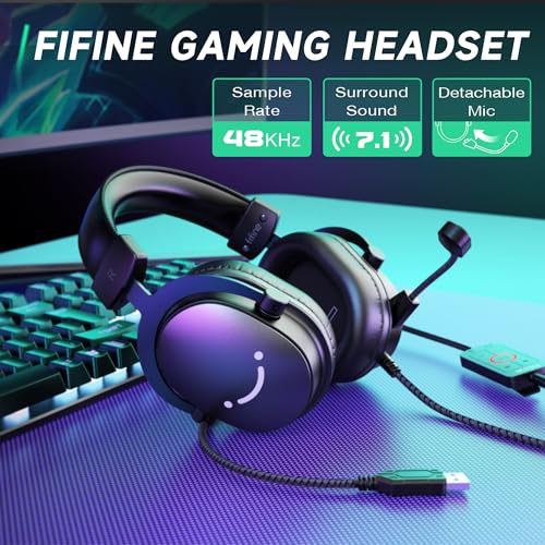 FIFINE Gaming Headset with Microphone - Image 3