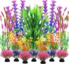 QUOZUO Fish Tank Decorations Plants, 20pcs