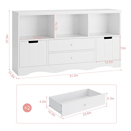 FOTOSOK 51.2" Large Toy Storage Organizer with Drawers - Image 3