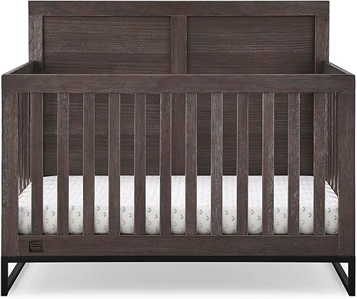 Delta Children Foundry 6-in-1 Convertible Crib, Rustic Grey