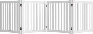 WELLAND Freestanding Pet Gate, 4 Panel, Foldable Indoor Fence
