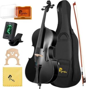 Poseidon Full Size Solid Wood Acoustic Cello with Case