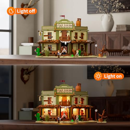 FUNWHOLE Western-Saloon LED Light Building Set 2026 Pcs - Image 3