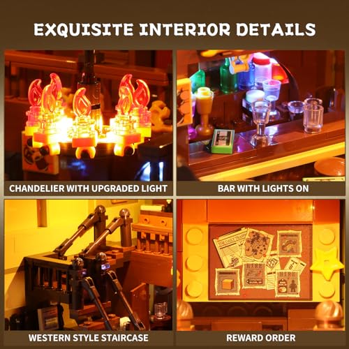 FUNWHOLE Western-Saloon LED Light Building Set 2026 Pcs - Image 5
