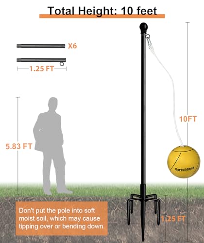 Garbuildman Tetherball Set with Adjustable Pole & Base - Image 3