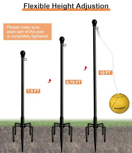 Garbuildman Tetherball Set with Adjustable Pole & Base - Image 2