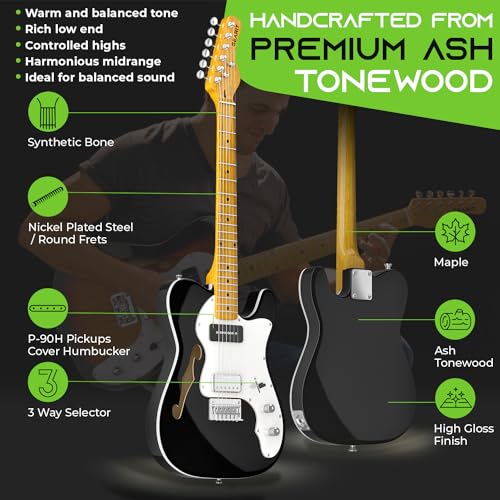 GearIT GTL-200 Shoreline Series Thinline Guitar - Image 3
