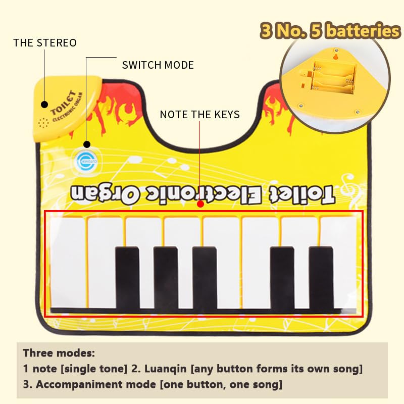 Generic Piano Keyboard Toilet Floor Mat, OneSize - Image 5