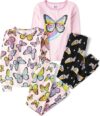 The Children’s Place Girls’ Long Sleeve 4 Piece Pajama Set