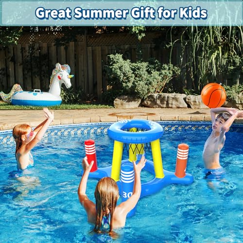 GiziGizi 2in1 Inflatable Pool Floats Basketball Hoop - Image 4