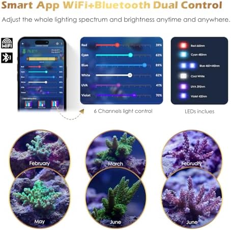 GLOWRIUM Saltwater Aquarium Light, App Control, Multi-Zone Spectrum - Image 4