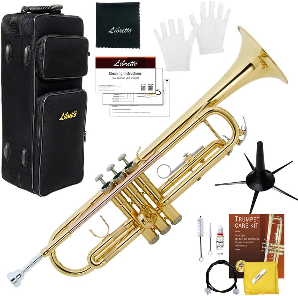 Libretto Gold Lacquer Bb Trumpet Set, Rose Brass