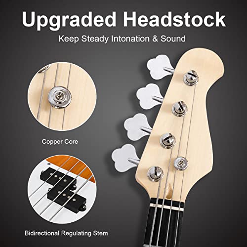 Goplus Full Size Electric Bass Guitar with Strap - Image 5