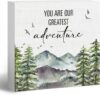 ANIANG Greatest Adventure Wood Block Box Sign