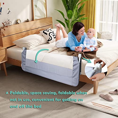 grelex Foldable Toddler Bed Rail, 51 Inch (Grey) - Image 4