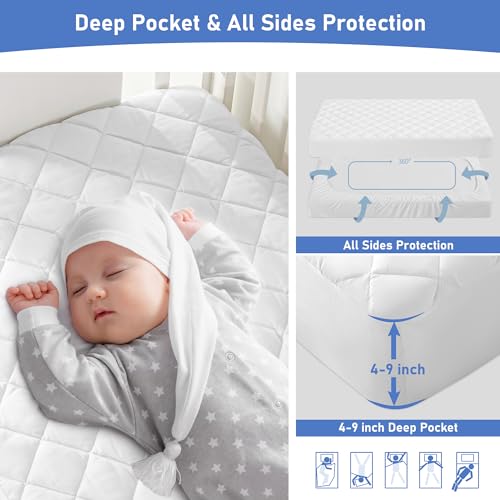 GRT Waterproof Crib Mattress Protector, 2 Pack - Image 4