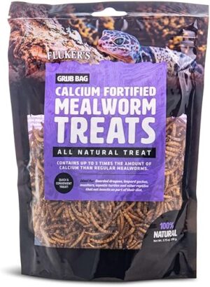 Fluker's Grub Bag Calcium Fortified Mealworm Treats, 3 oz